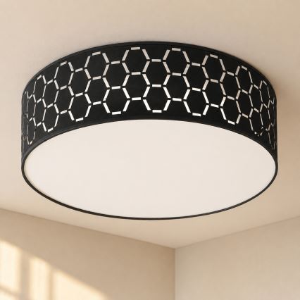 Lampa sufitowa ULLE 2xE27/15W/230V śr. 45 cm czarna