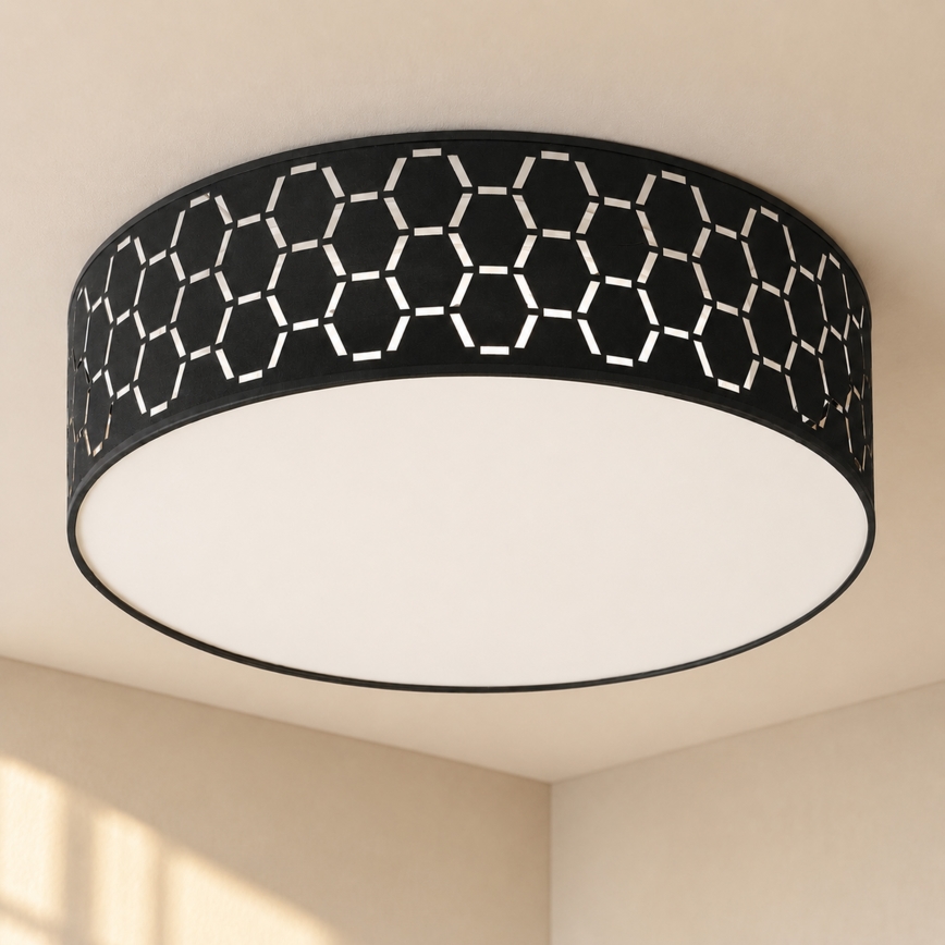 Lampa sufitowa ULLE 2xE27/15W/230V śr. 45 cm czarna