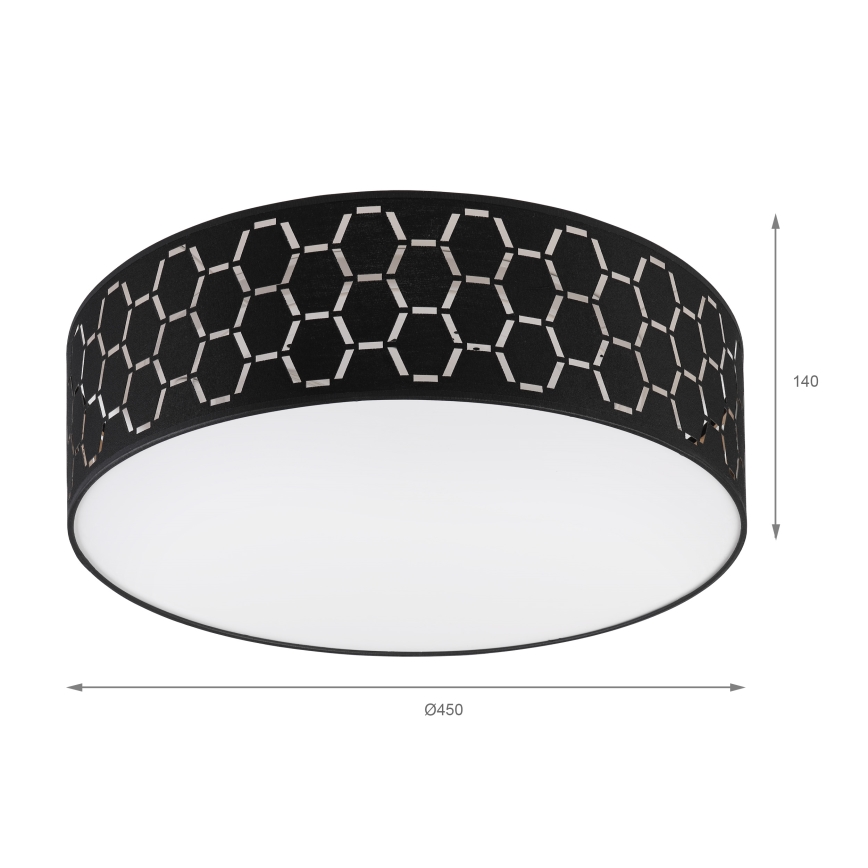 Lampa sufitowa ULLE 2xE27/15W/230V śr. 45 cm czarna