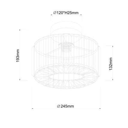 Lampa sufitowa VETRO 1xE27/15W/230V Ø 24,5 cm złota