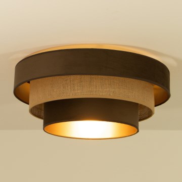 Lampa sufitowa WENTA 1x E27/60W/230V, średnica 50 cm, brązowa/juta