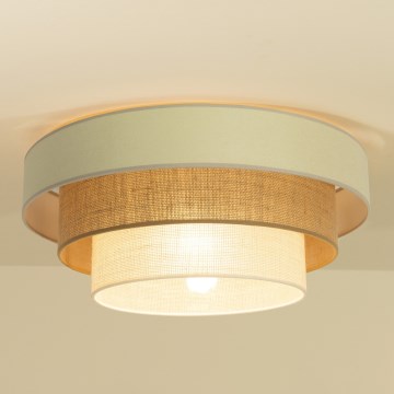 Lampa sufitowa WENTA 1xE27/60W/230V śr. 50 cm beżowa/juta