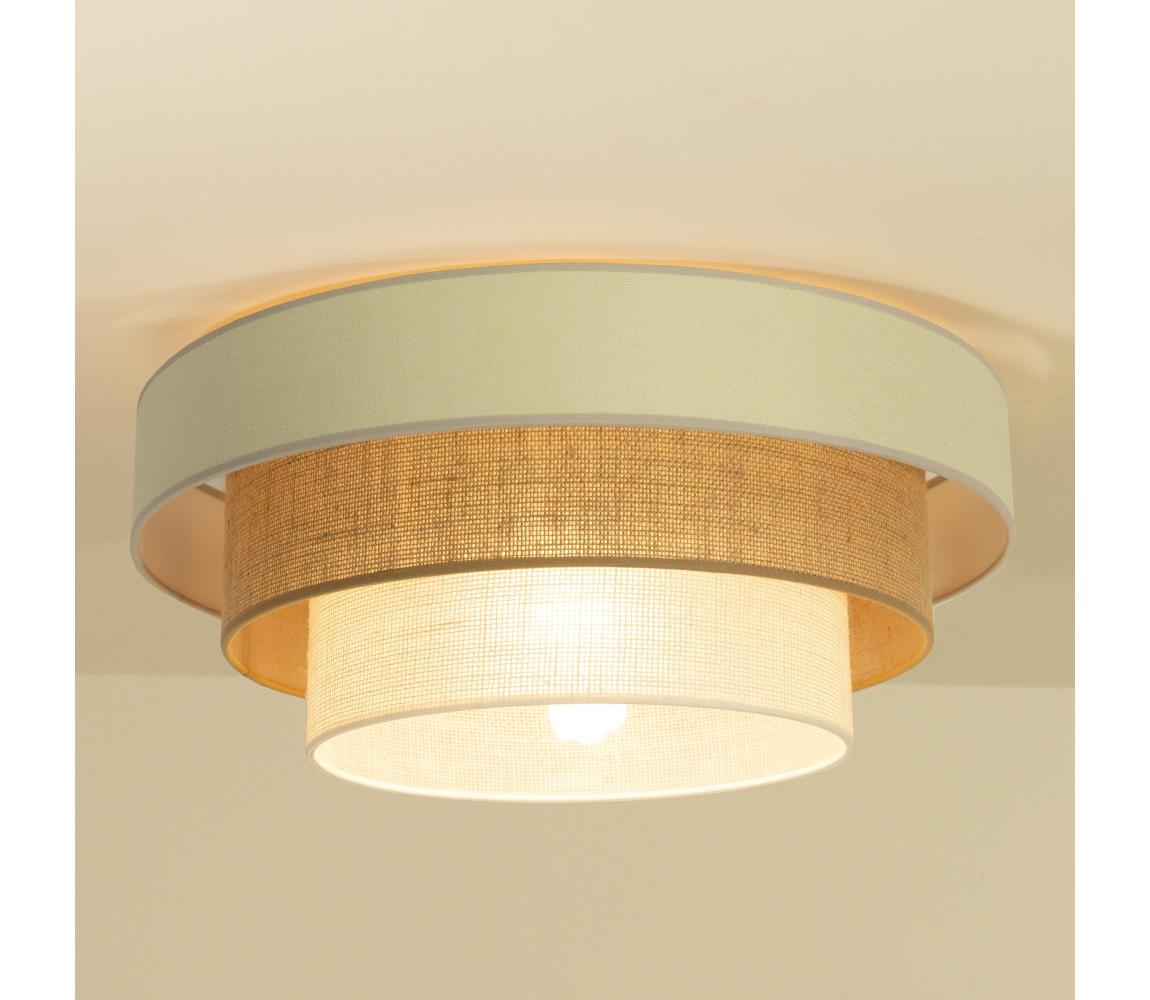 Lampa sufitowa WENTA 1xE27/60W/230V śr. 50 cm beżowa/juta