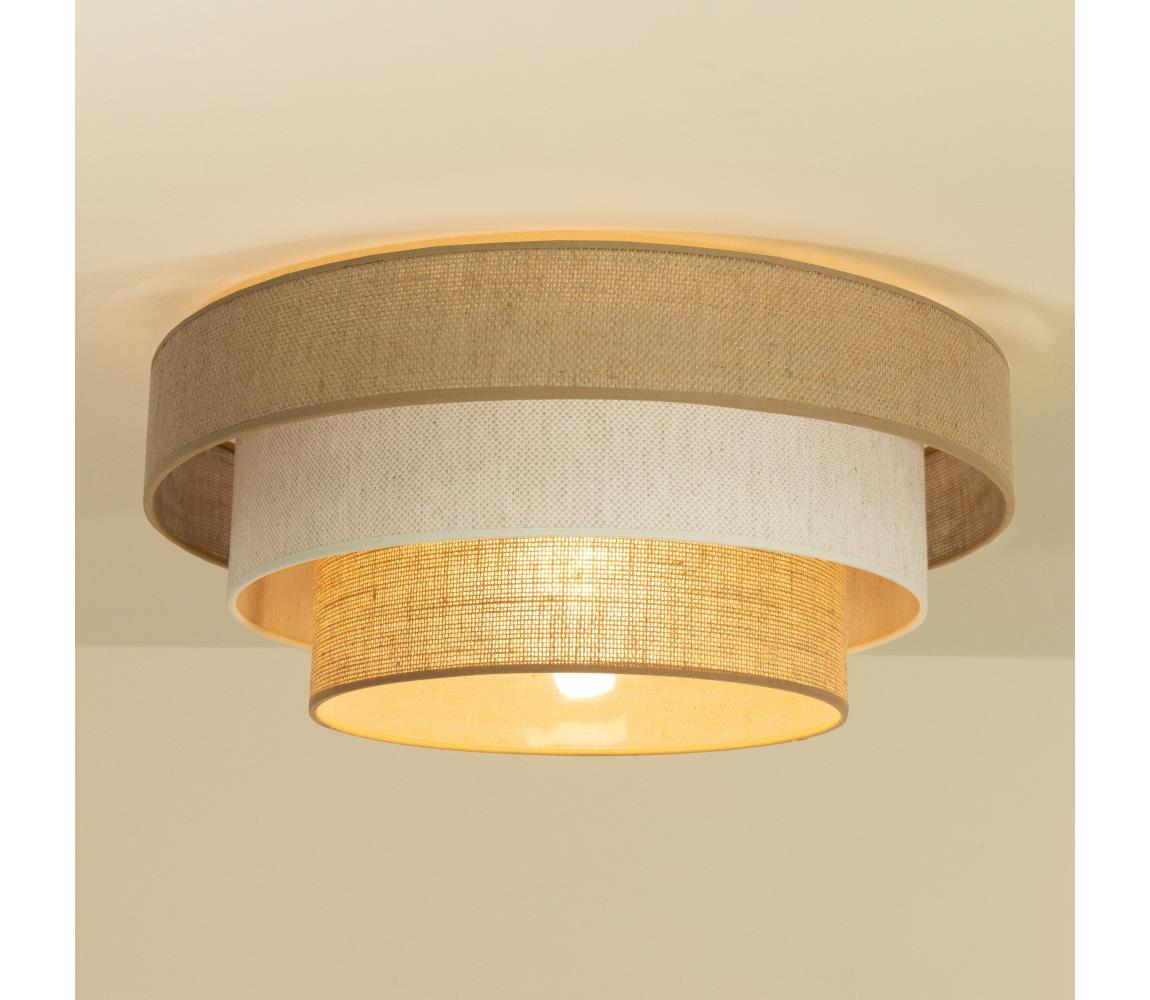Lampa sufitowa WENTA 1xE27/60W/230V śr. 50 cm juta/kremowa