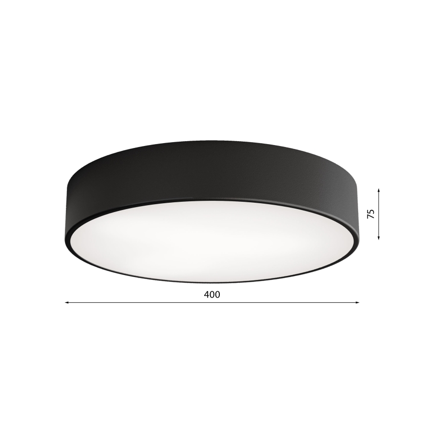 Lampa sufitowa z czujnikiem ruchu i zmierzchu CLEO 3xE27/24W/230V Ø 40 cm czarna