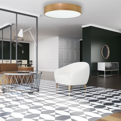 Lampa sufitowa CLEO z czujnikiem ruchu i zmierzchu 4xE27/24W/230V śr. 50 cm złota