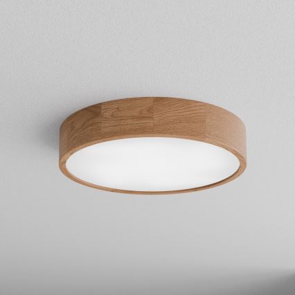 Lampa sufitowa z czujnikiem ruchu i zmierzchu CLEO 4xE27/24W/230V, średnica 47,5 cm, dąb