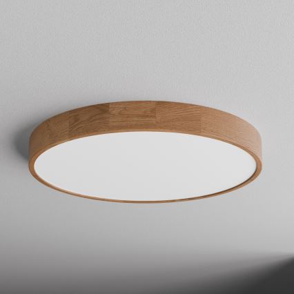 Lampa sufitowa CLEO z czujnikiem ruchu i zmierzchu 6xE27/24W/230V, śr. 80 cm, dąb