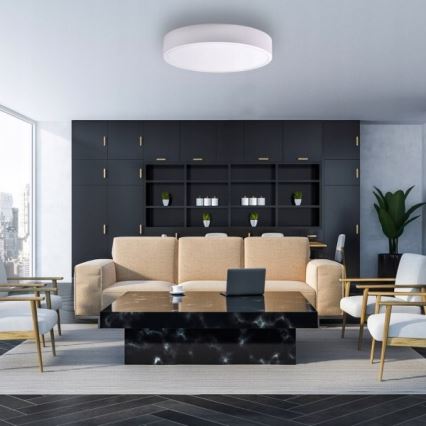 Lampa sufitowa z czujnikiem ruchu i zmierzchu CLEO 6xE27/24W/230V śr. 80 cm biała