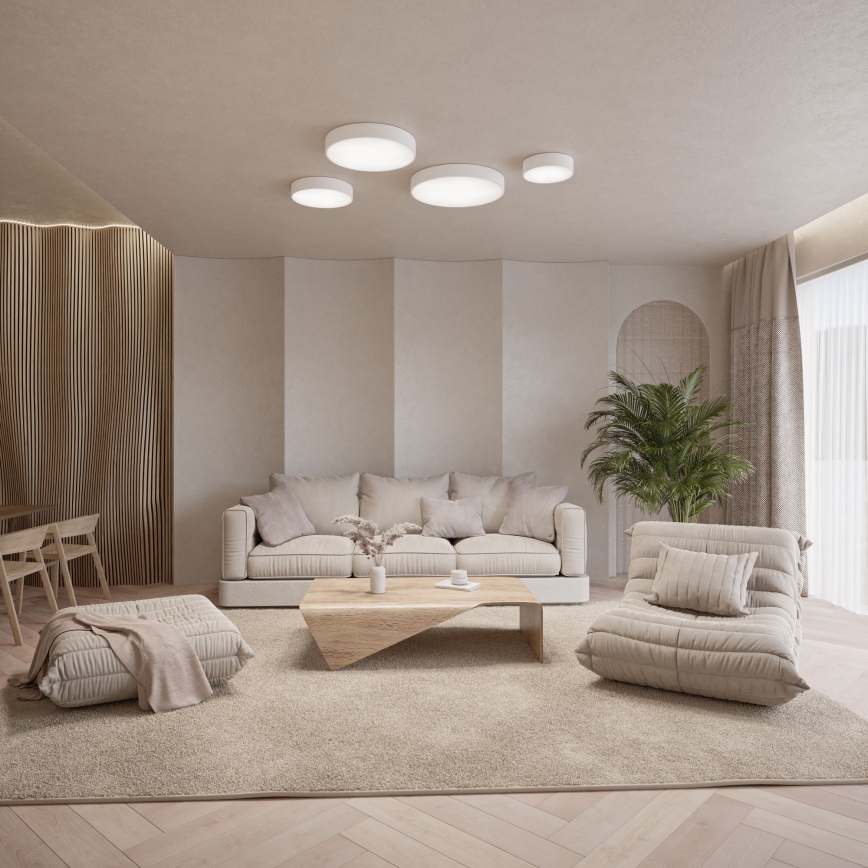 Lampa sufitowa z czujnikiem ruchu i zmierzchu CLEO 6xE27/24W/230V śr. 80 cm biała