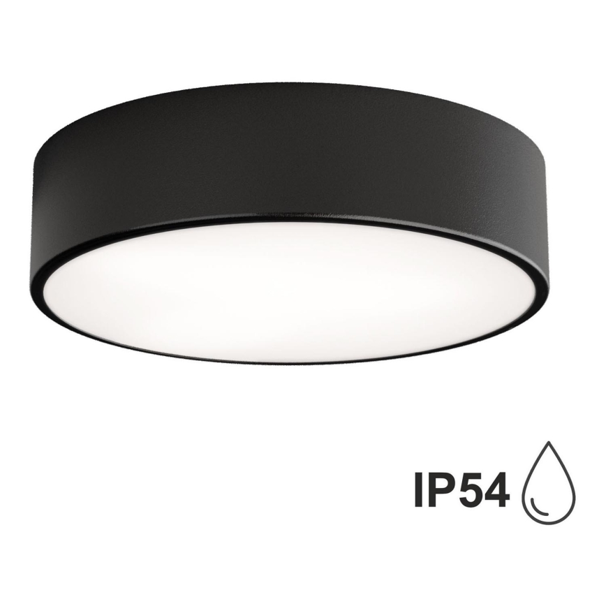 Lampa sufitowa zewnętrzna z czujnikiem CLEO 2xE27/24W/230V śr. 30 cm czarny IP54
