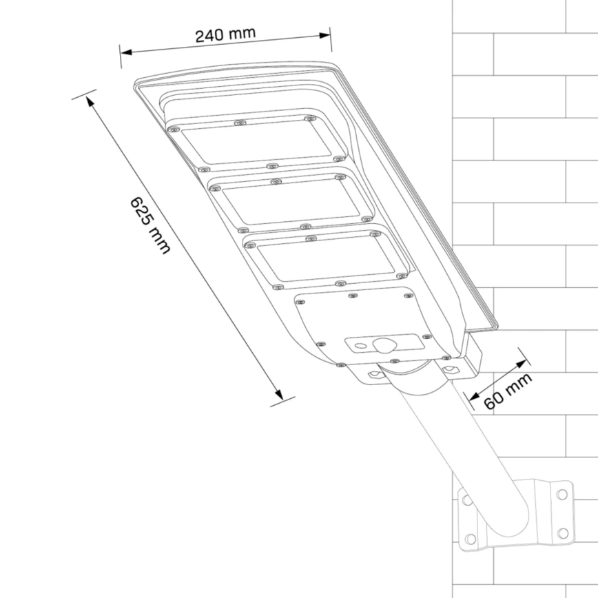 Lampa uliczna LED solarna z czujnikiem STREET LED/10W/3,2V 10000 mAh IP65 + pilot zdalnego sterowania