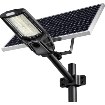 Lampa uliczna LED z regulacją jasności, czujnikiem i panelem solarnym KOBRA LED/400W/3,2V 24000 mAh IP65 antracyt + pilot zdalnego sterowania