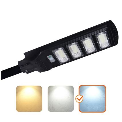 Ściemnialna solarna lampa uliczna LED z czujnikiem URBI LED/11W/3,2V 6500K 15000 mAh IP54 + zdalne sterowanie