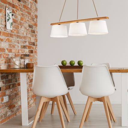 Lampa wisząca na linkach AIDA 3xE27/60W/230V dąb
