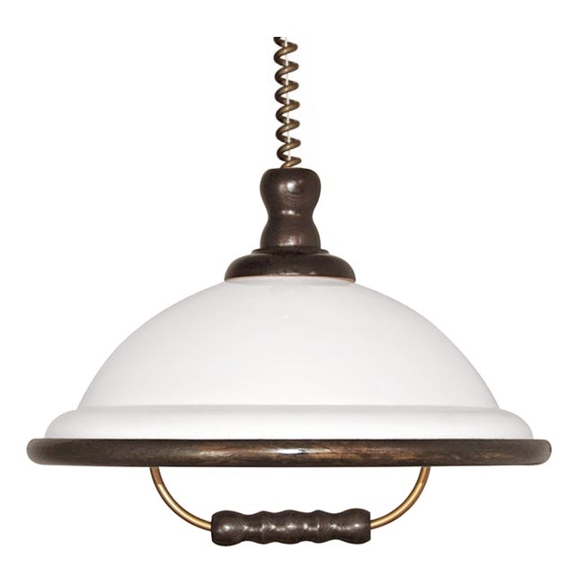 Lampa wisząca AKRYL DR 1xE27/15W biały/wenge