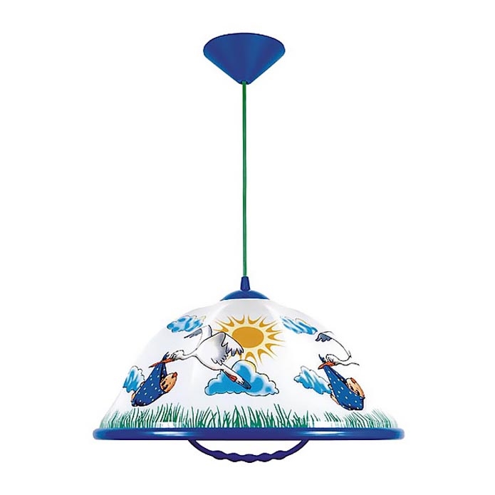 Lampa wisząca AKRYL DZ 1xE27/15W Bocian/Niebieski