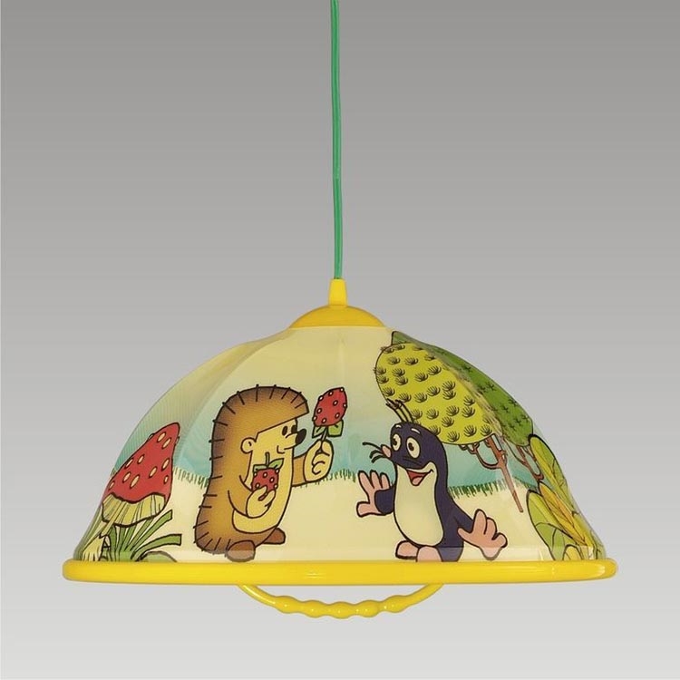 Lampa wisząca AKRYL DZ 1xE27/15W zwierzęta/żółty