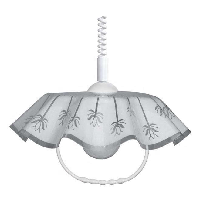 Lampa wisząca AKRYL FA 1xE27/15W białe kwiaty