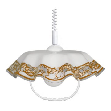 Lampa wisząca AKRYL FA 1xE27/15W brązowe kwiaty