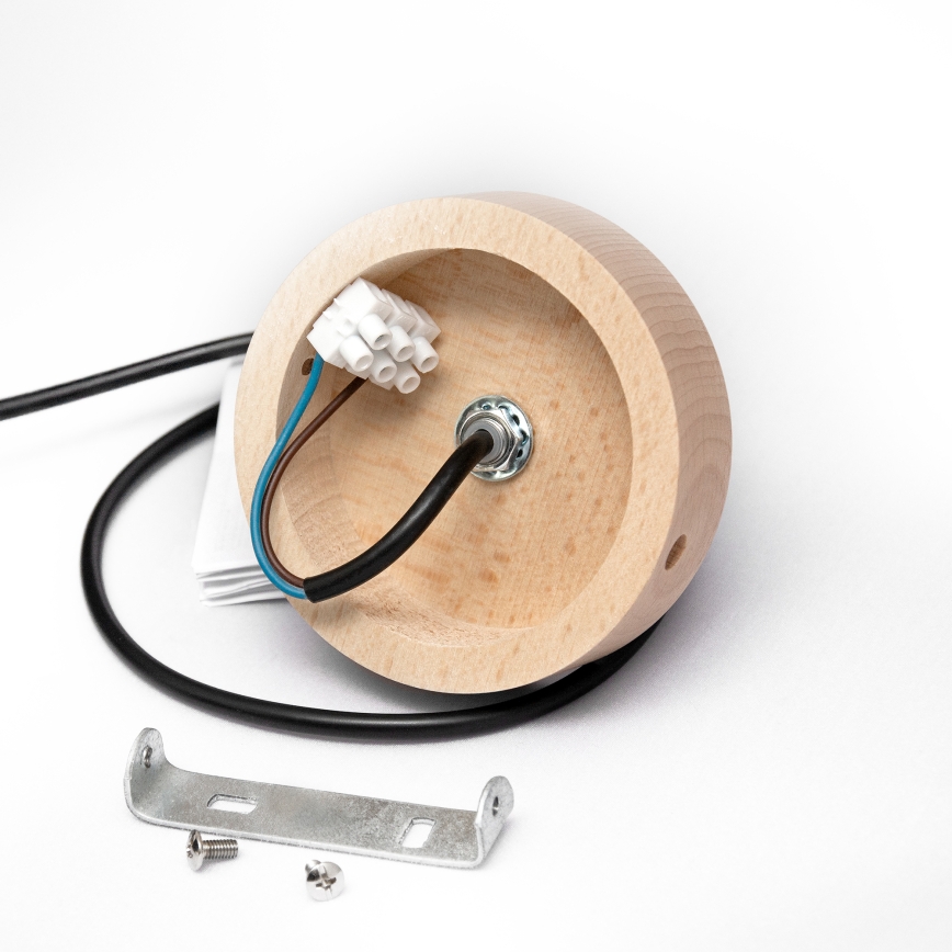 Lampa wisząca ALBA na lince 1xE27/15W/230V śr. 25 cm czarna/brązowa