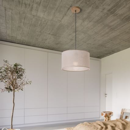 Lampa wisząca na linku ANTONIO 1xE27/60W/230V dąb