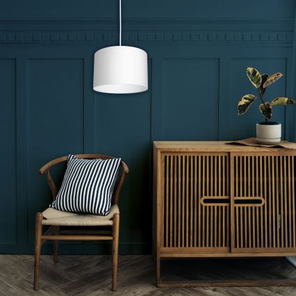 Lampa wisząca na linkach ARDEN 1xE27/60W/230V śr. 25 cm biała