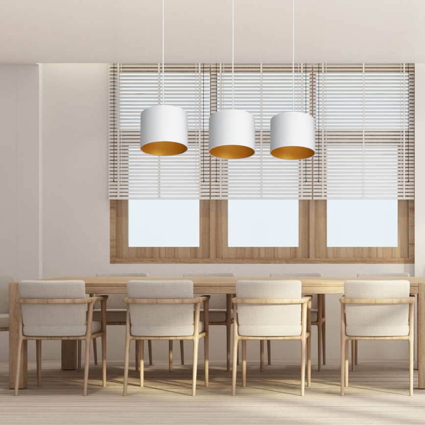 Lampa wisząca na linkach ARDEN 3xE27/60W/230V biała/złota
