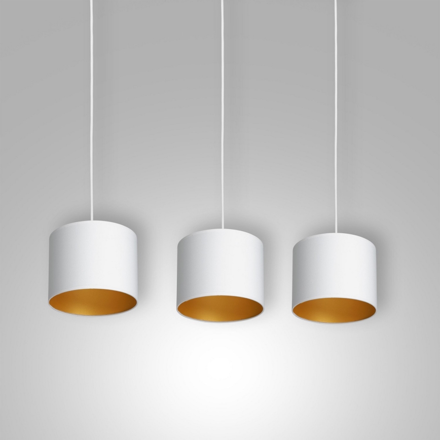 Lampa wisząca na linkach ARDEN 3xE27/60W/230V biała/złota