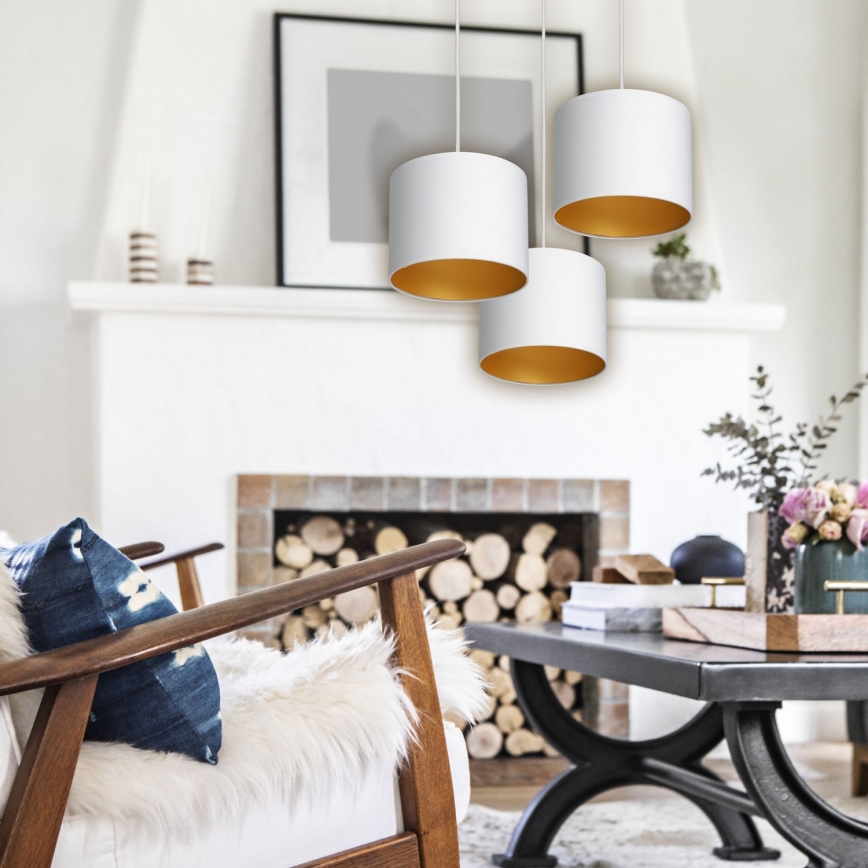Lampa wisząca na linkach ARDEN 3xE27/60W/230V biała/złota