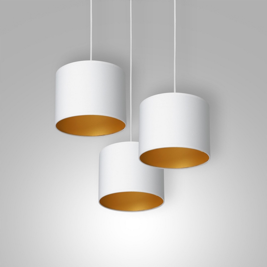 Lampa wisząca na linkach ARDEN 3xE27/60W/230V biała/złota