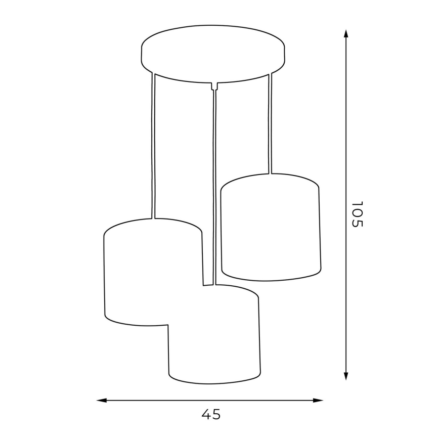 Lampa wisząca na linkach ARDEN 3xE27/60W/230V biała/złota