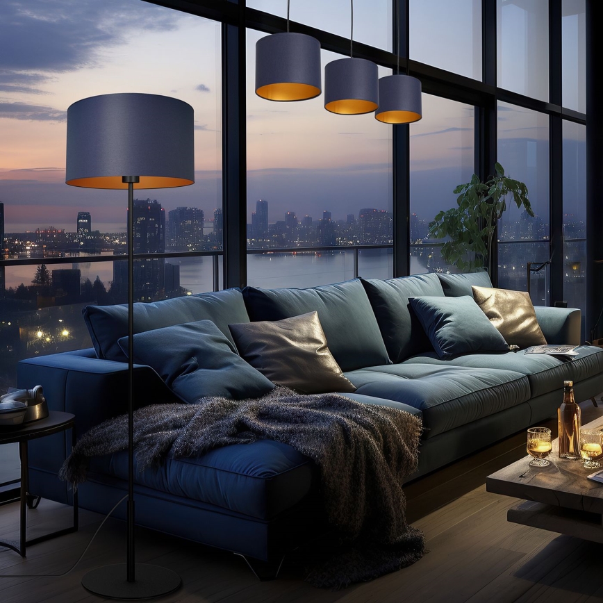 Lampa wisząca na linkach ARDEN 3xE27/60W/230V fioletowo-złota