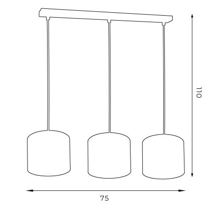 Lampa wisząca na linkach ARDEN 3xE27/60W/230V zielono-złota