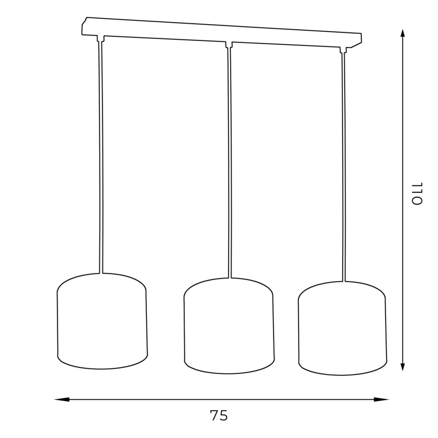 Lampa wisząca na linkach ARDEN 3xE27/60W/230V zielono-złota