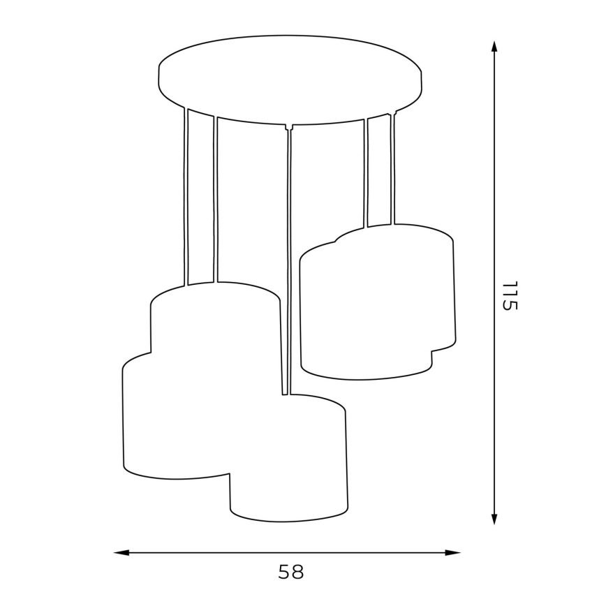 Lampa wisząca na linkach ARDEN 5xE27/60W/230V czarny/biały