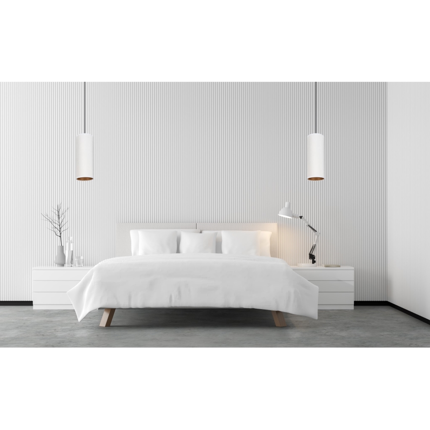 Lampa wisząca na linkę AVALO 1xE27/60W/230V biała/miedziana