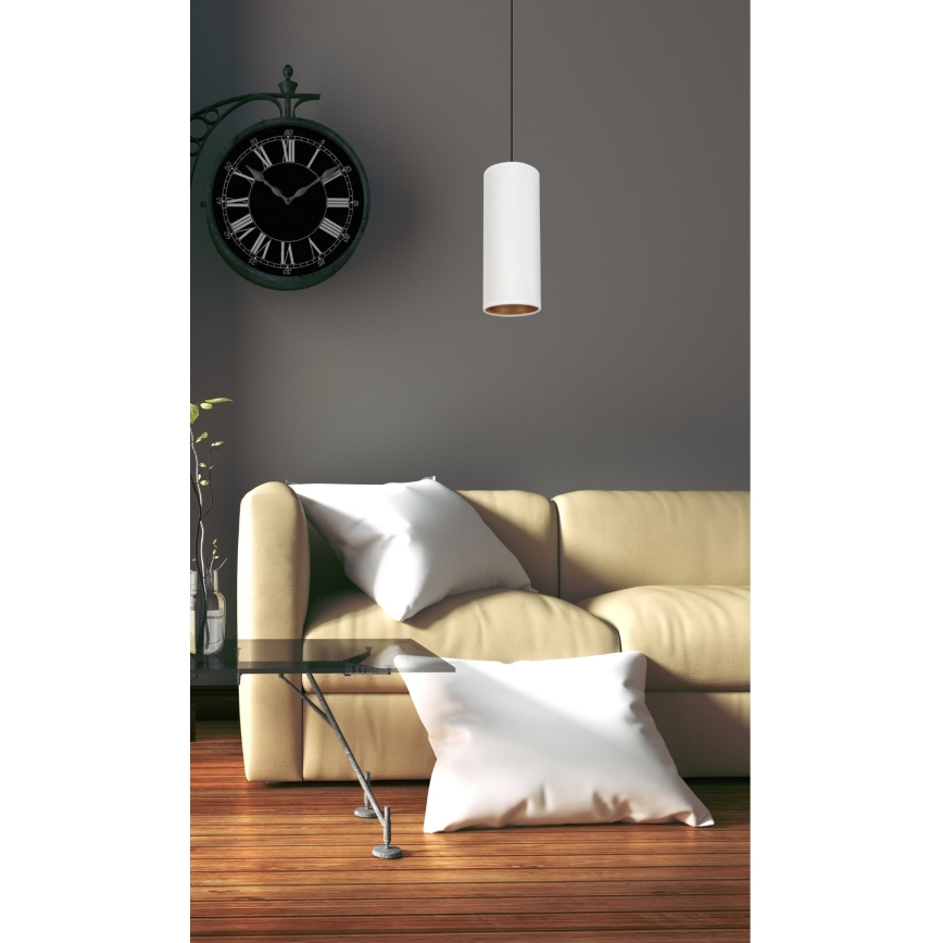 Lampa wisząca na linkę AVALO 1xE27/60W/230V biała/miedziana