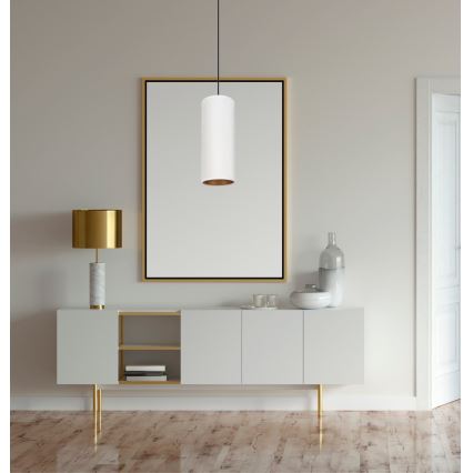 Lampa wisząca na linkę AVALO 1xE27/60W/230V biała/miedziana