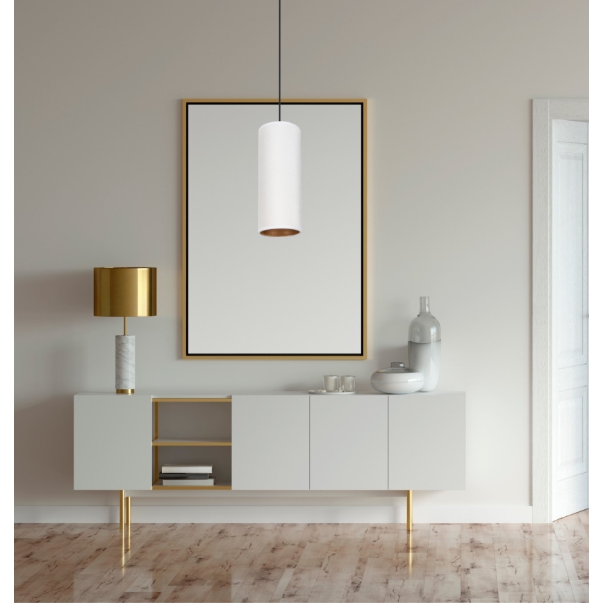 Lampa wisząca na linkę AVALO 1xE27/60W/230V biała/miedziana