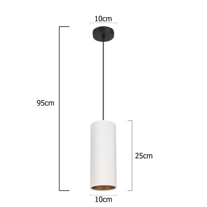 Lampa wisząca na linkę AVALO 1xE27/60W/230V biała/miedziana