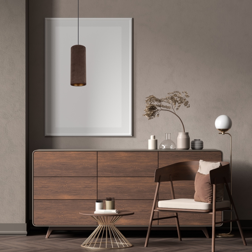 Lampa wisząca na linku AVALO 1xE27/60W/230V brązowa/miedziana