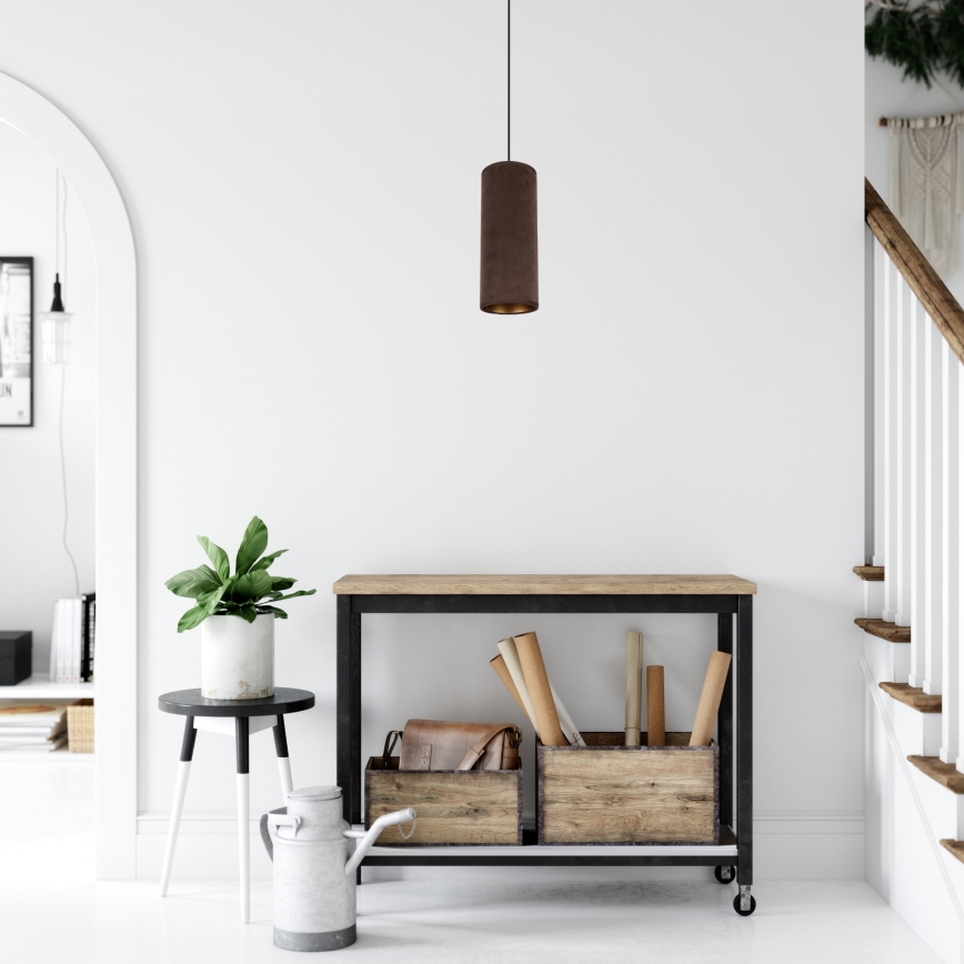Lampa wisząca na linku AVALO 1xE27/60W/230V brązowa/miedziana