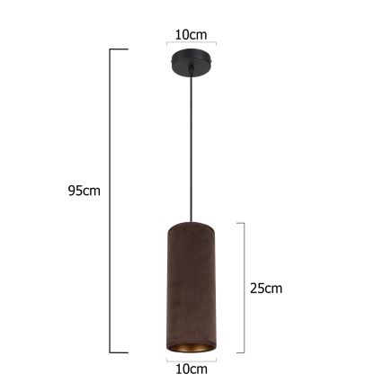 Lampa wisząca na linku AVALO 1xE27/60W/230V brązowa/miedziana