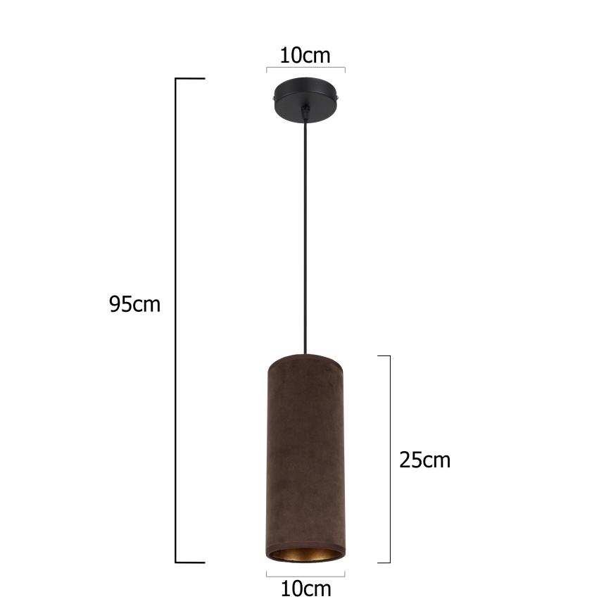Lampa wisząca na linku AVALO 1xE27/60W/230V brązowa/miedziana