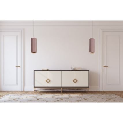 Lampa wisząca na linkę AVALO 1xE27/60W/230V różowa/miedziana