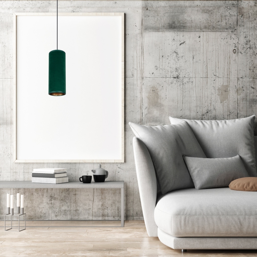 Lampa wisząca na linku AVALO 1xE27/60W/230V zielona/miedziana