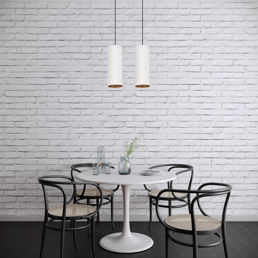 Lampa wisząca na linkach AVALO 2xE27/60W/230V biała/miedziana