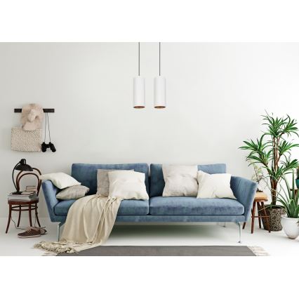Lampa wisząca na linkach AVALO 2xE27/60W/230V biała/miedziana