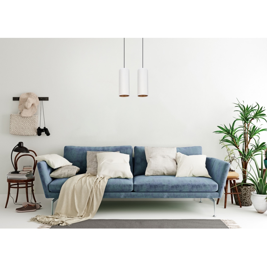 Lampa wisząca na linkach AVALO 2xE27/60W/230V biała/miedziana